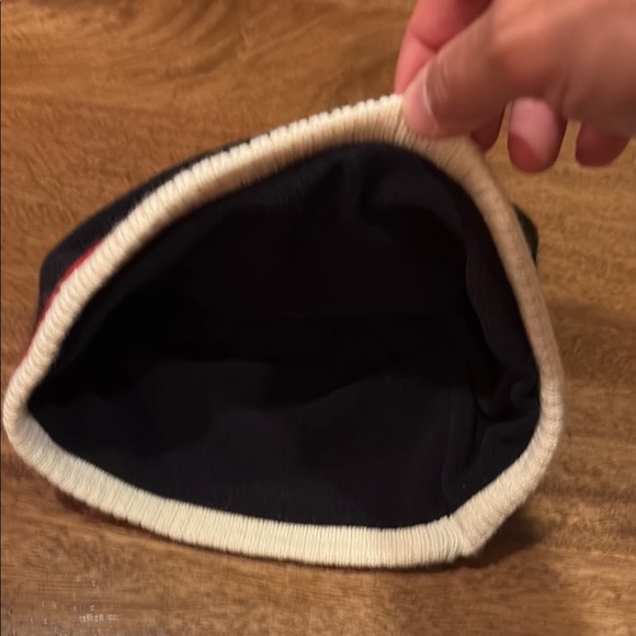 Indian Motorcycle Black Beanie with Red and Cream Stripes - Picture 3 of 5